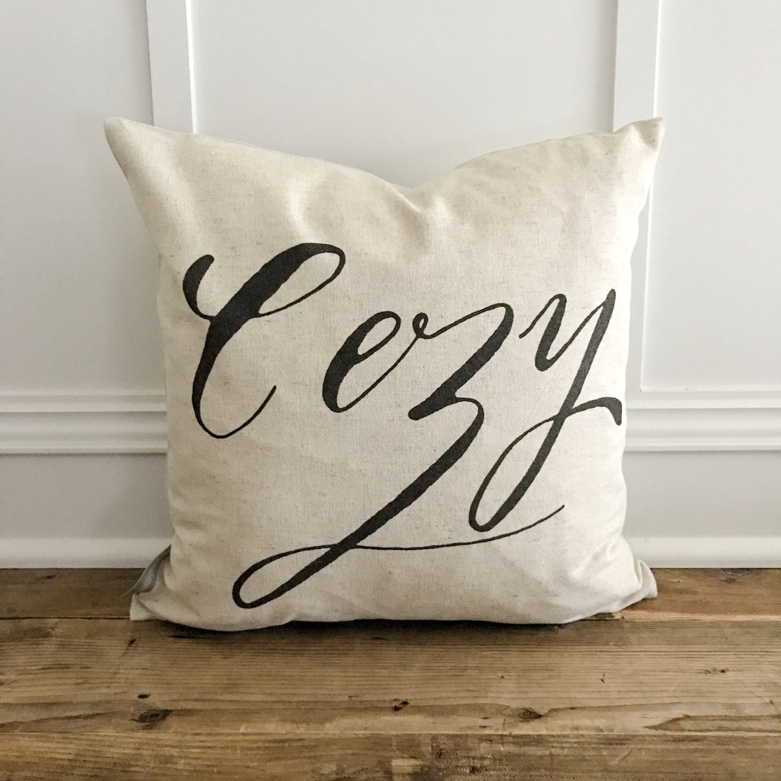 Calligraphy Cozy Pillow Cover - Linen and Ivory