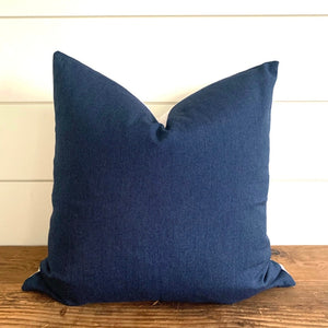 INDIGO || Navy Pinstripe Indoor/Outdoor Pillow Cover