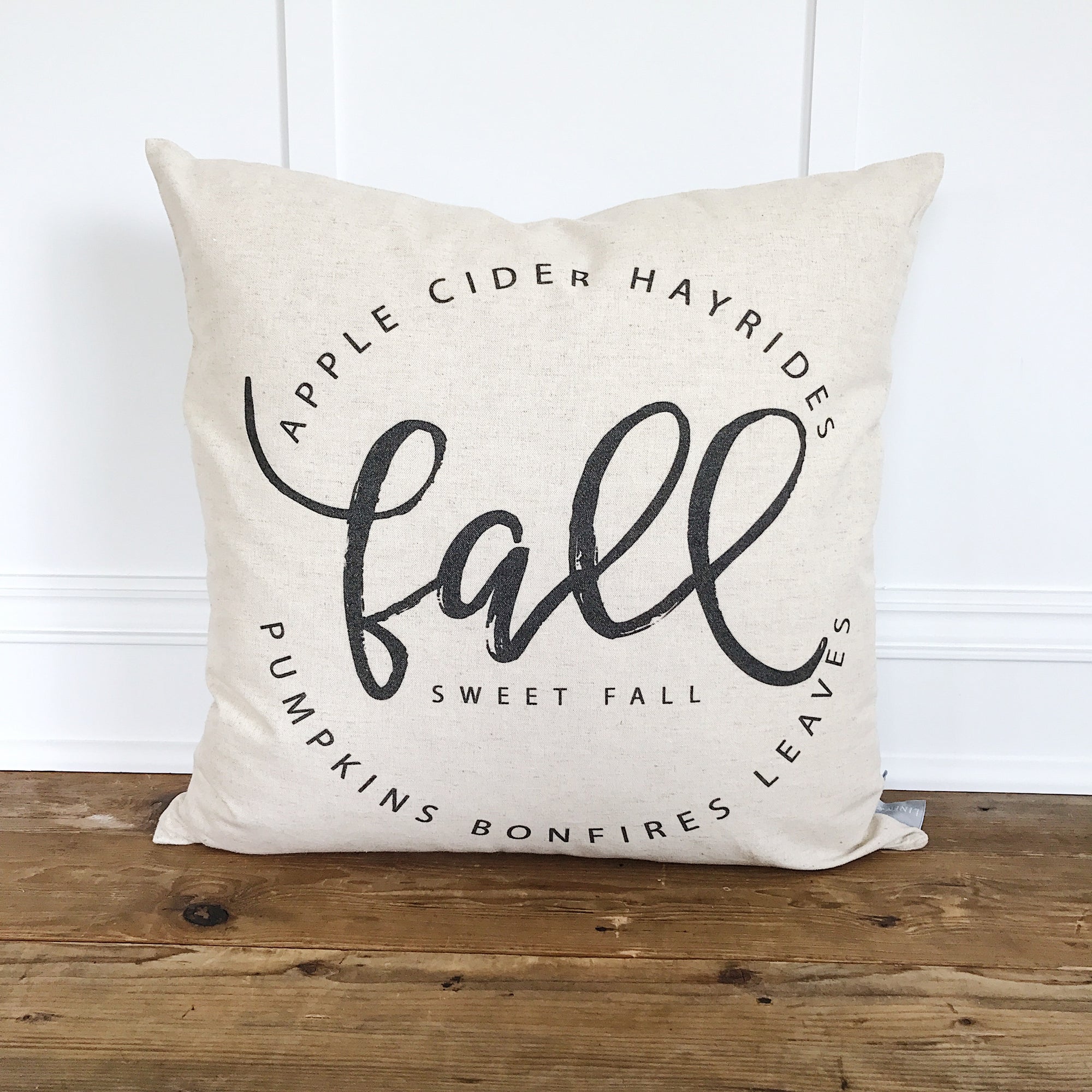 Fall Sweet Fall Pillow Cover (Design by Whitney Cole) - Linen and Ivory