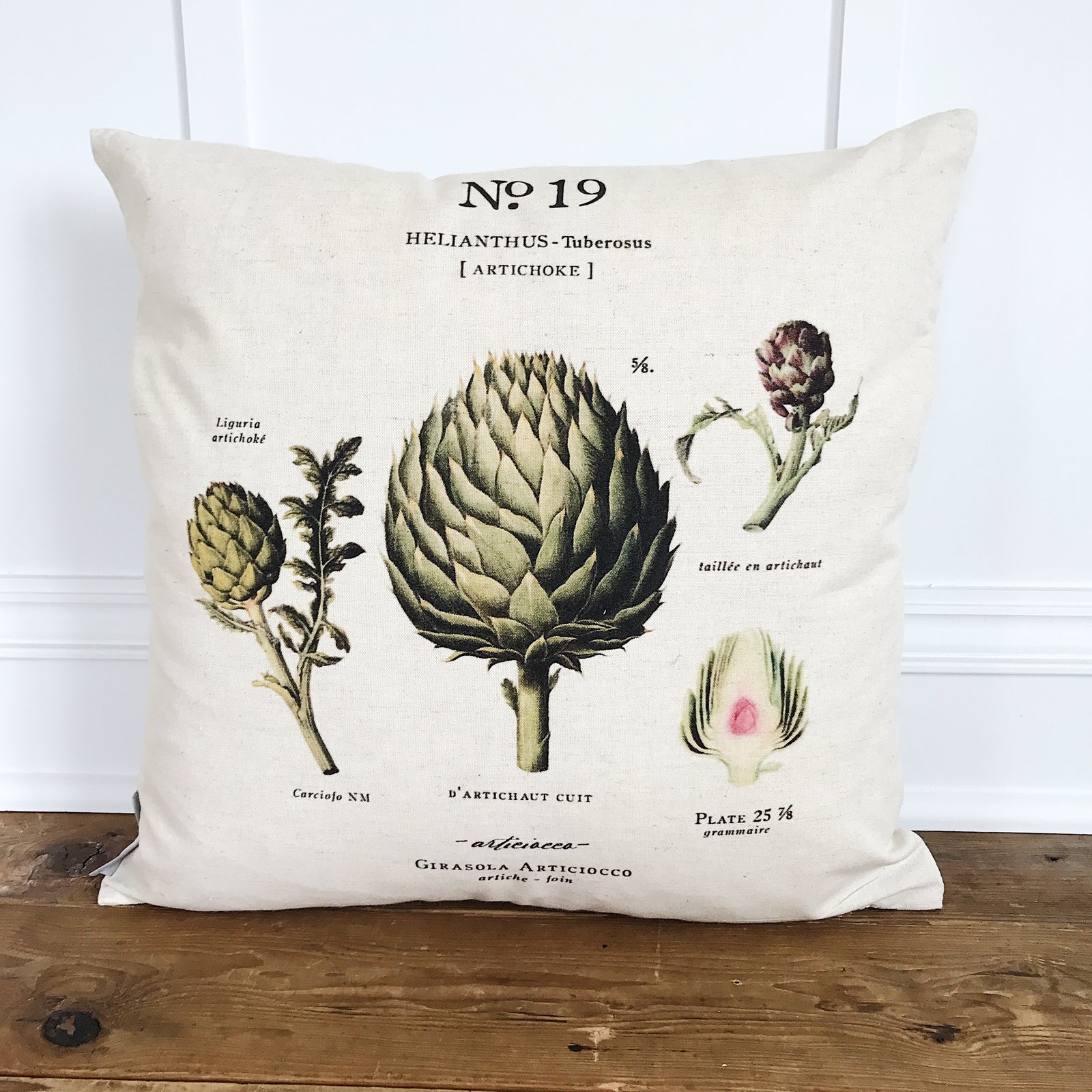 Artichoke Botanical Pillow Cover