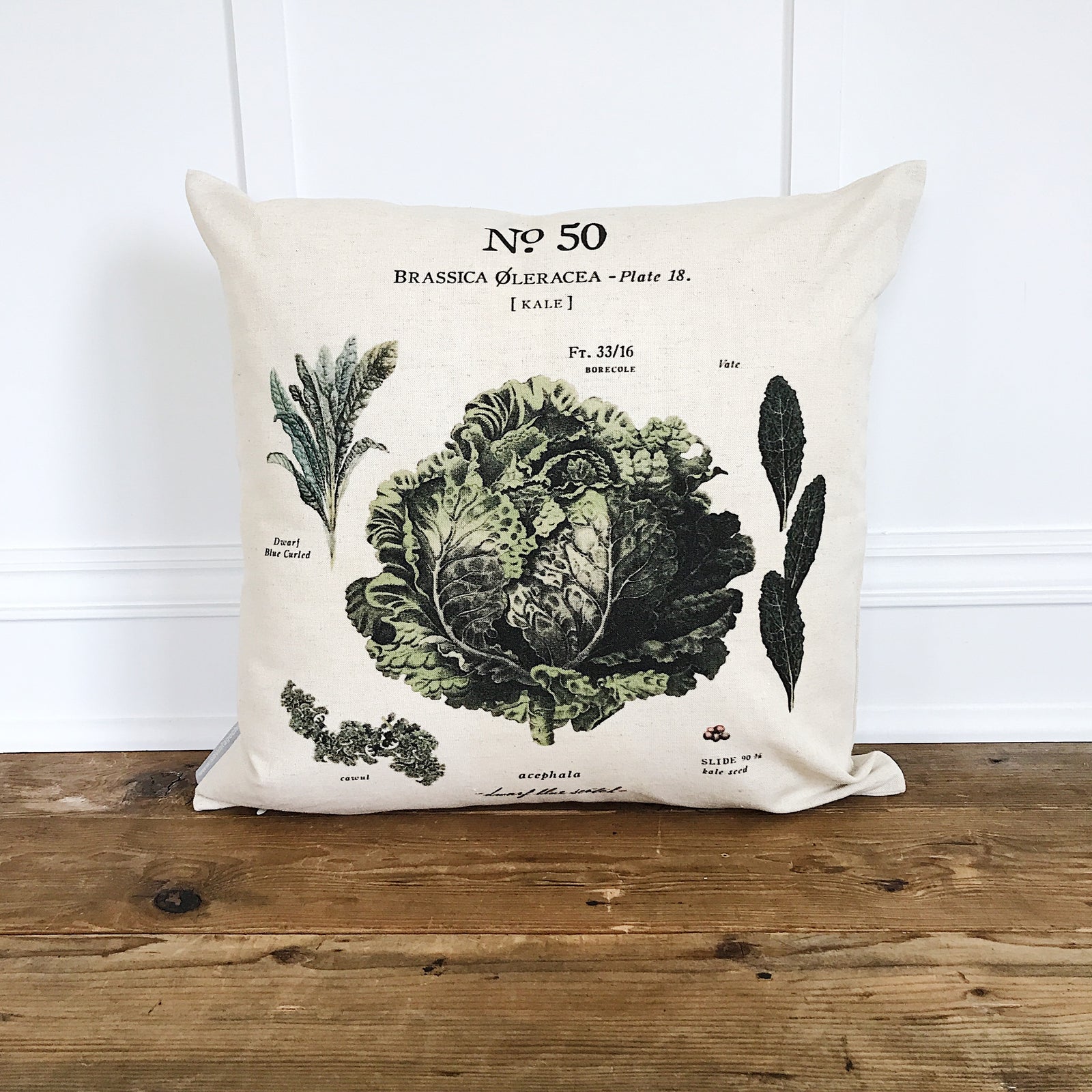 Kale Botanical Pillow Cover
