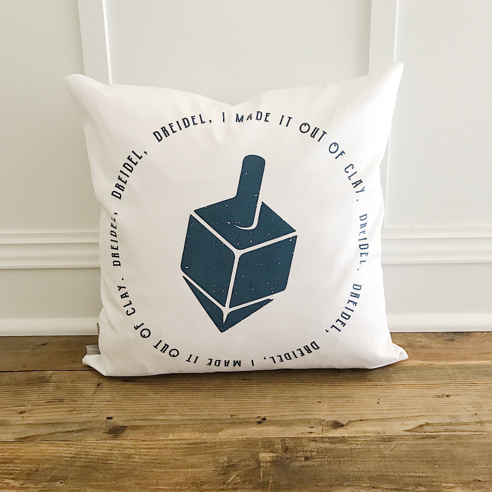 Dreidel Song Pillow Cover - Linen and Ivory