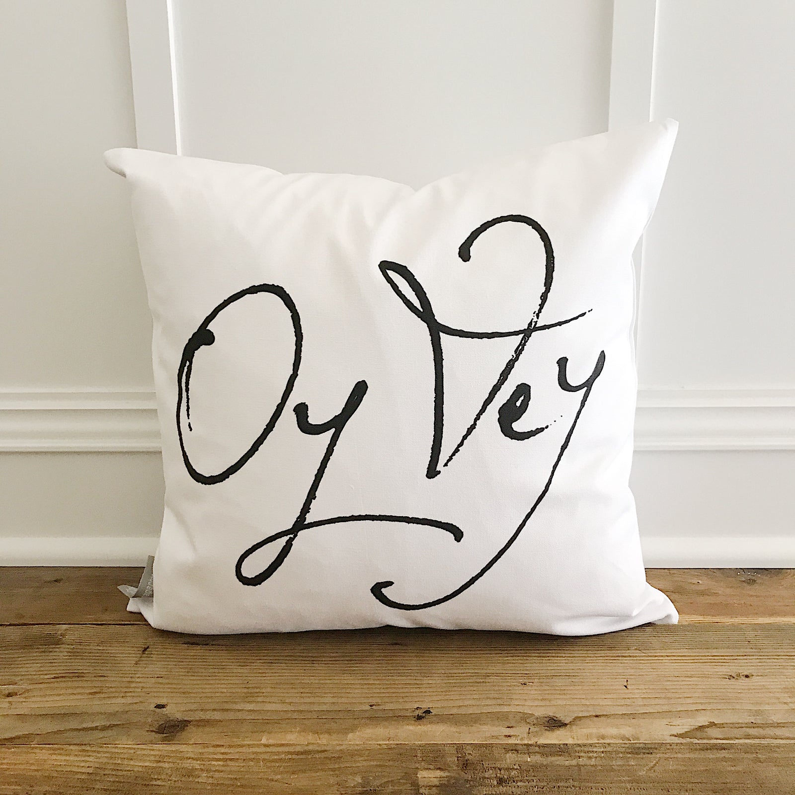 Oy Vey Pillow Cover - Linen and Ivory