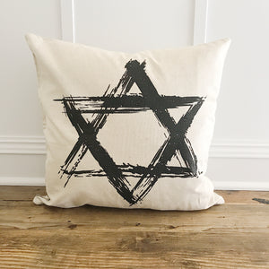 Star of David (Single) Pillow Cover - Linen and Ivory