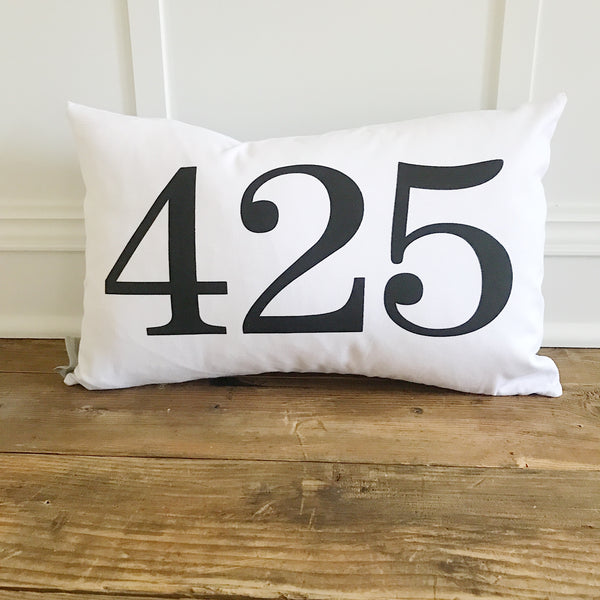 Area Code Pillow Cover Linen and Ivory