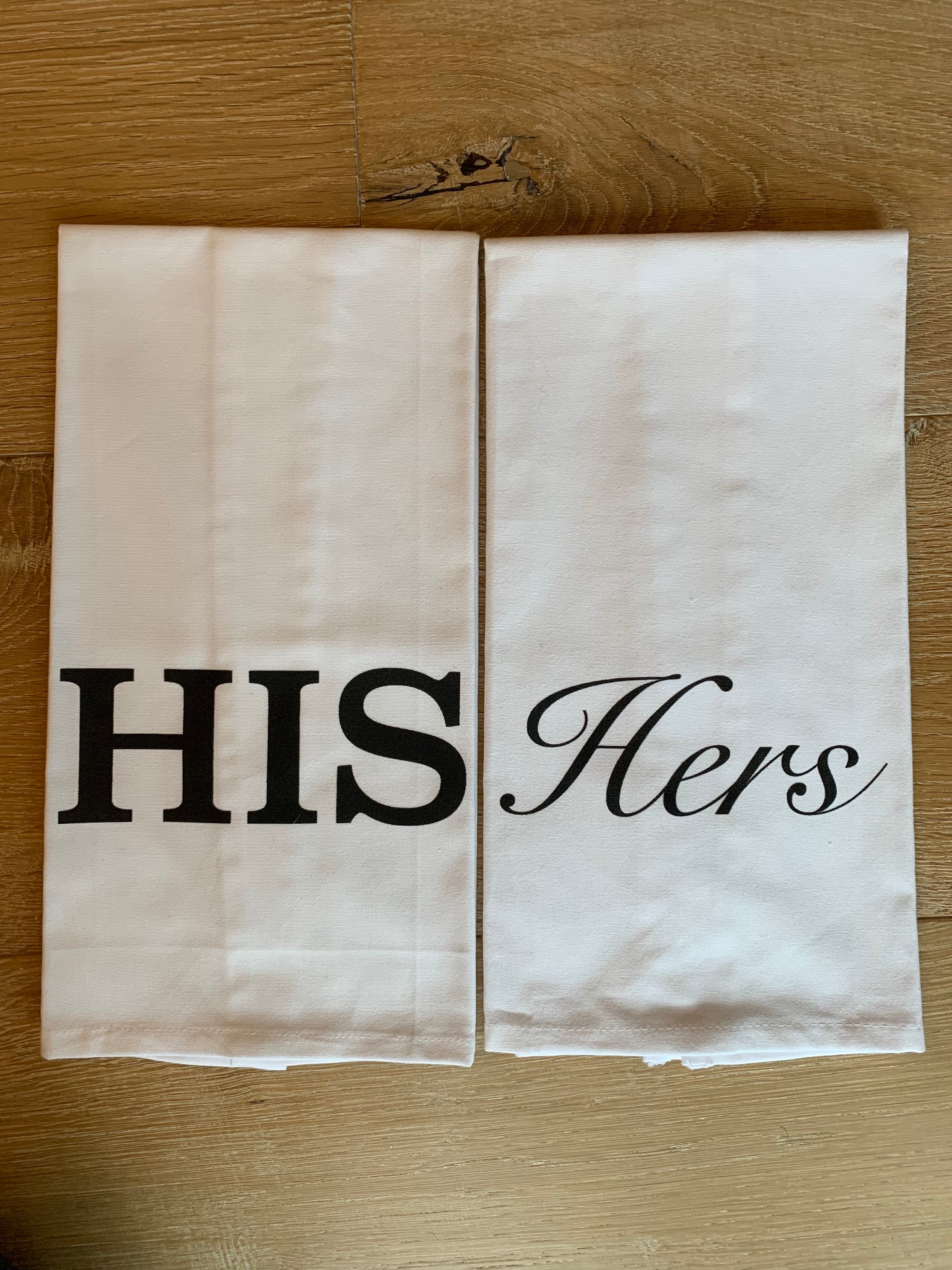 SALE "NEW" His & Hers Tea Towels