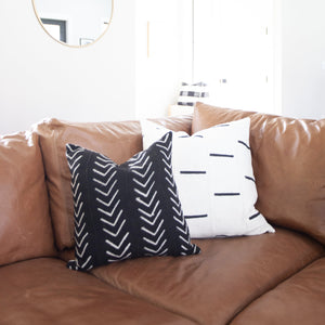 BLYTHE || Black & White Authentic African Mud Cloth Pillow Cover