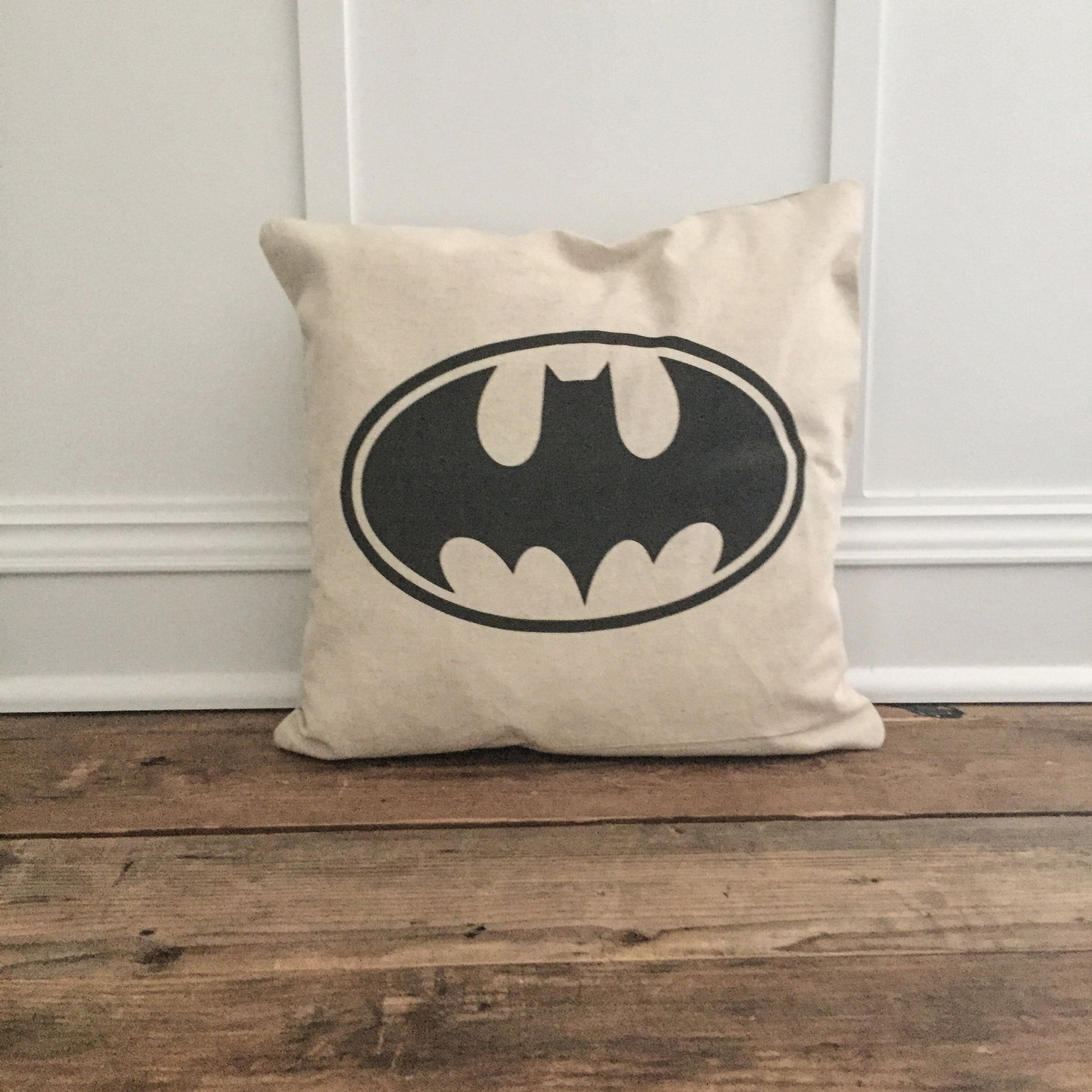 Vintage Batman Pillow Cover - Linen and Ivory