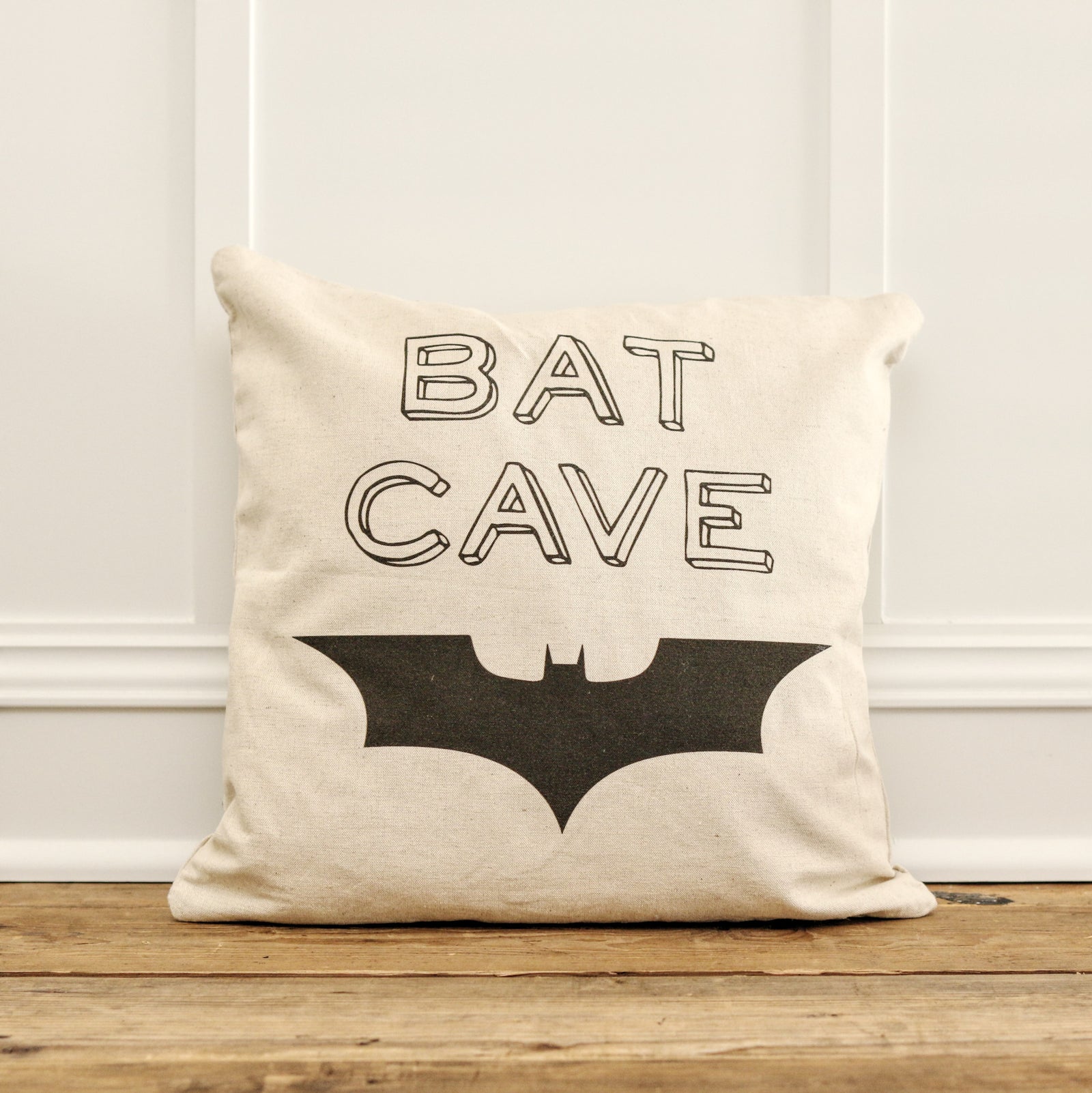 Vintage Bat Cave Pillow Cover - Linen and Ivory