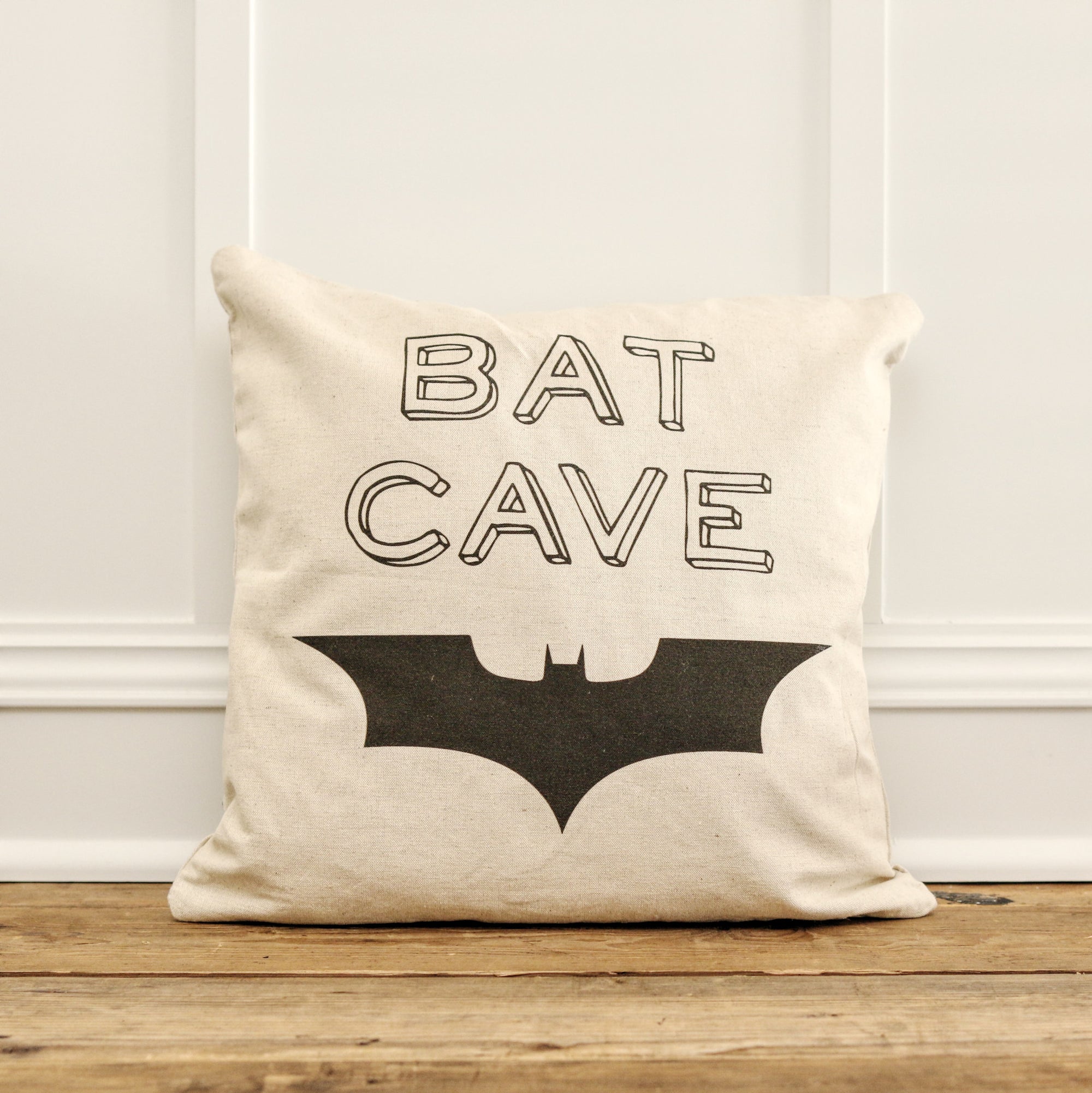 Vintage Bat Cave Pillow Cover - Linen and Ivory