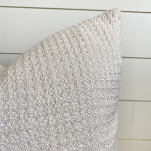 NADIA || Waffle Textured Pillow Cover (Ivory)