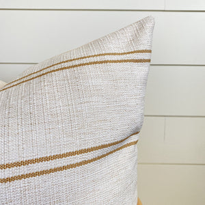 JOLENE || Mustard & Ivory Striped Pillow Cover