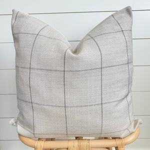 BRODERICK || Khaki Window Pane Pillow Cover