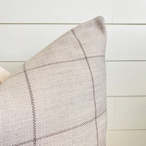 BRODERICK || Khaki Window Pane Pillow Cover