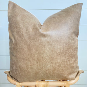 MONTANA || Whiskey Faux Leather Pillow Cover