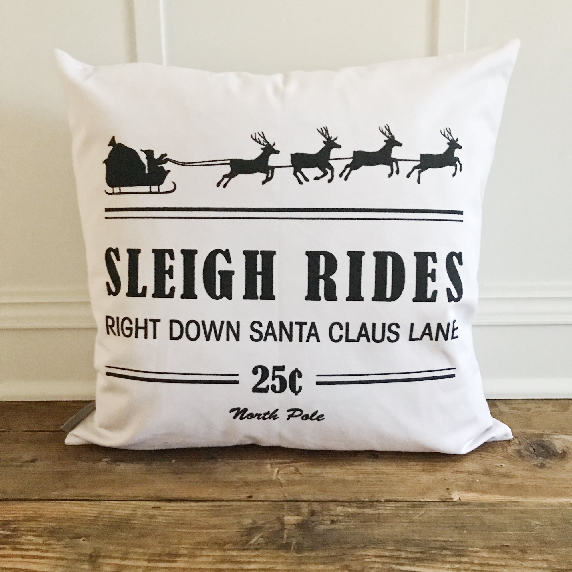 Sleigh Rides Pillow Cover - Linen and Ivory