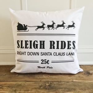 Sleigh Rides Pillow Cover - Linen and Ivory