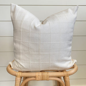 KIAH || Ivory Window Pane Pillow Cover