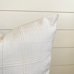 KIAH || Ivory Window Pane Pillow Cover