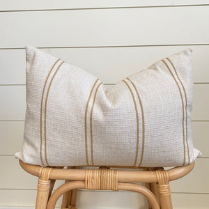 JOLENE || Mustard & Ivory Striped Pillow Cover