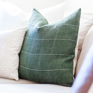 TRUETT || Dark Green Linen Pillow Cover