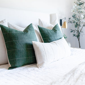 TRUETT || Dark Green Linen Pillow Cover