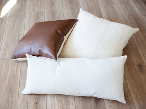 "Rylan" Neutral Herringbone Pillow Cover-House on 77th Collection - Linen and Ivory