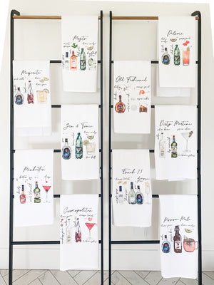 Cosmopolitan Watercolor Tea Towel