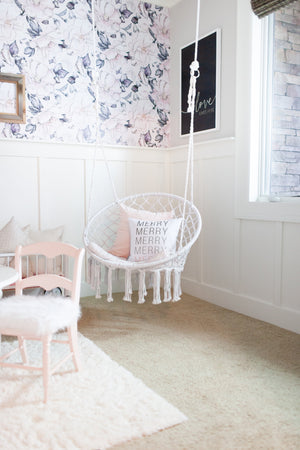 Ombre Merry Pillow Cover (Red) - Linen and Ivory