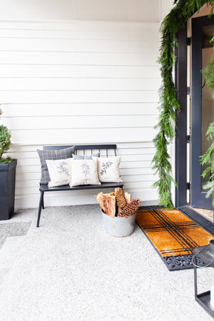 Pine Calligraphy Pillow Cover - Linen and Ivory