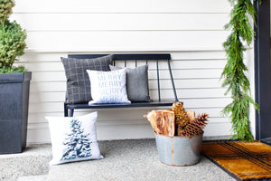 Ombre Merry Pillow Cover (Green) - Linen and Ivory