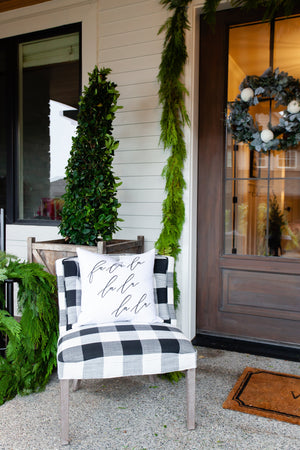 Fa la la la la Calligraphy Pillow Cover - Linen and Ivory