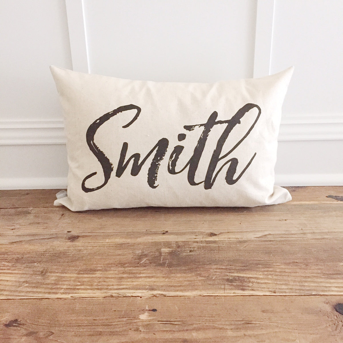 Custom Name Pillow Cover Linen and Ivory