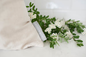 Modern Script "Bright" Pillow Cover - Linen and Ivory