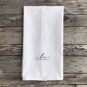 Our Nest Tea Towel (Script) - Linen and Ivory