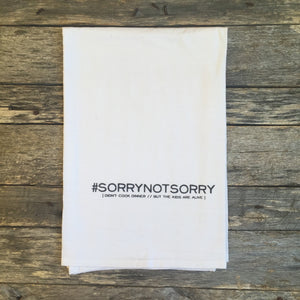 #SORRYNOTSORRY Tea Towel - Linen and Ivory