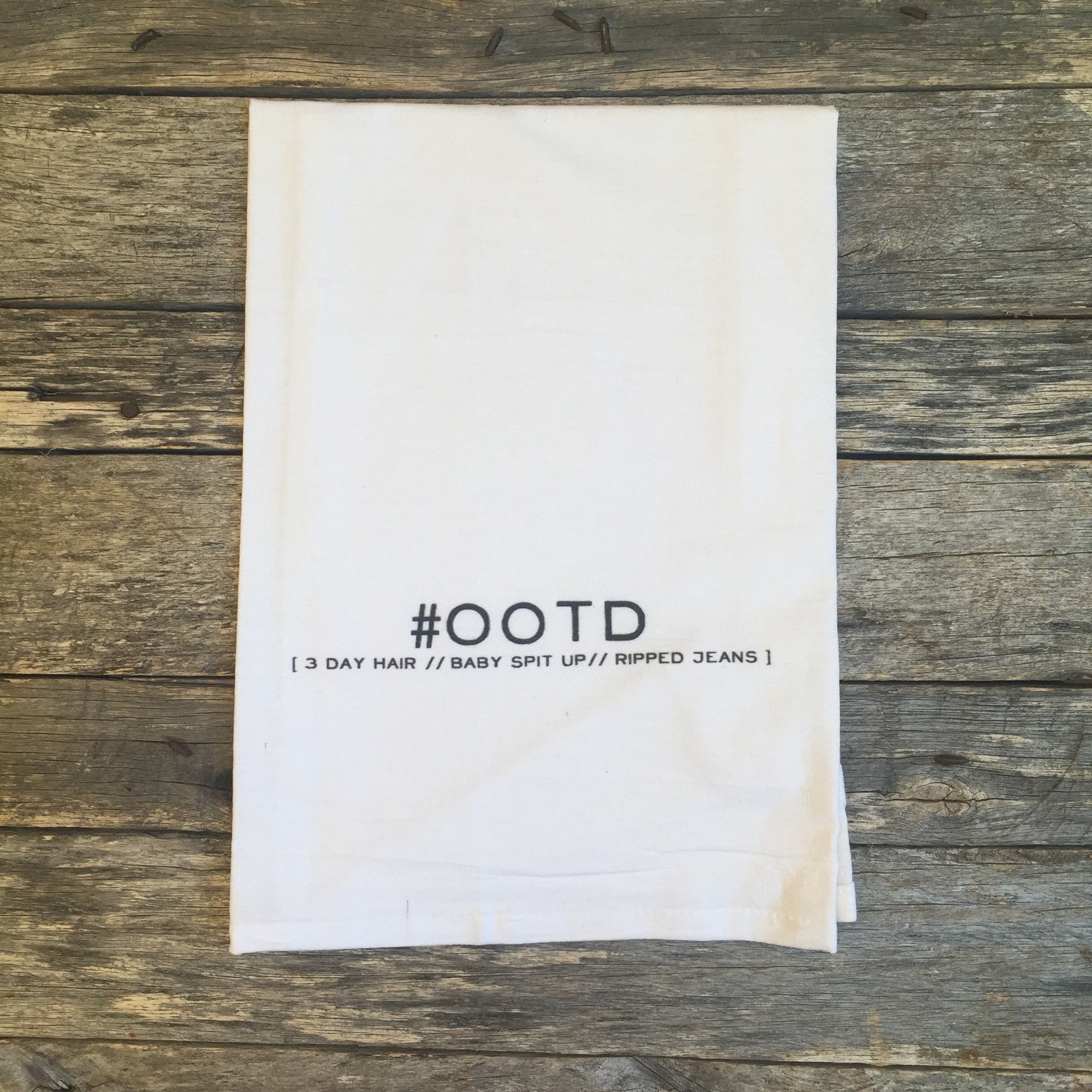 #OOTD Tea Towel - Linen and Ivory