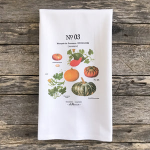 Pumpkin Botanical No. 3 Tea Towel - Linen and Ivory