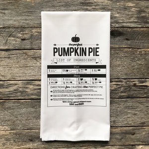 Pumpkin Pie Recipe Tea Towel - Linen and Ivory