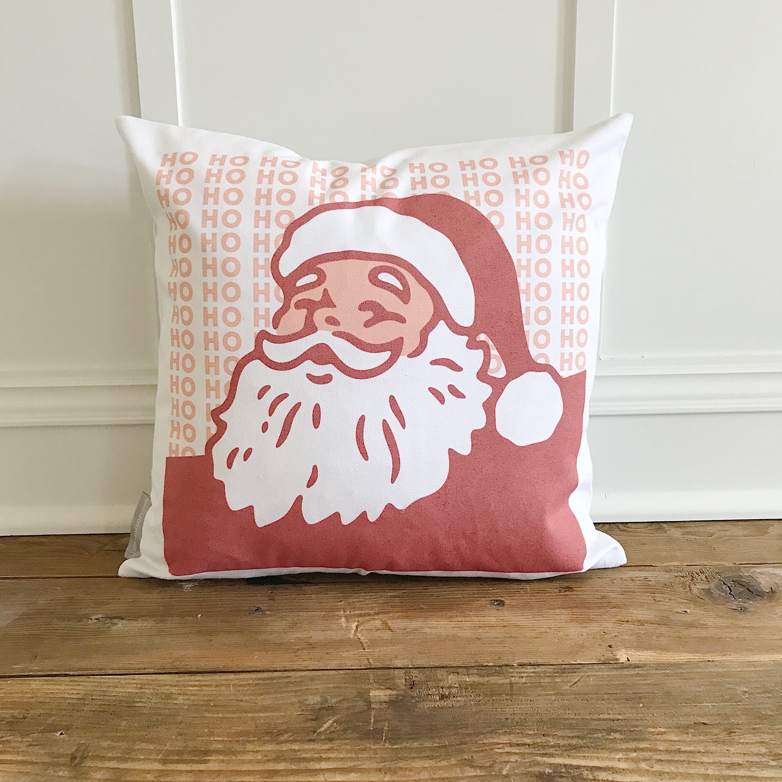 Retro Santa Pillow Cover (red) - Linen and Ivory
