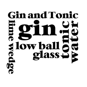 Gin & Tonic Tea Towel - Linen and Ivory