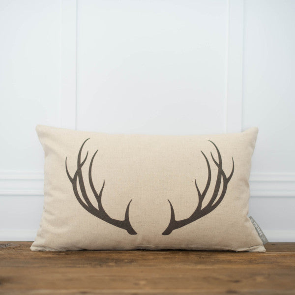 Antler Pillow Cover - Linen and Ivory