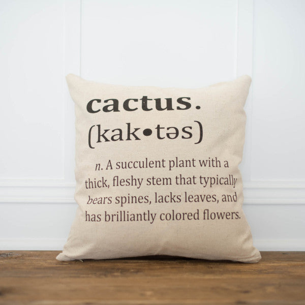 Cactus Definition Pillow Cover - Linen and Ivory