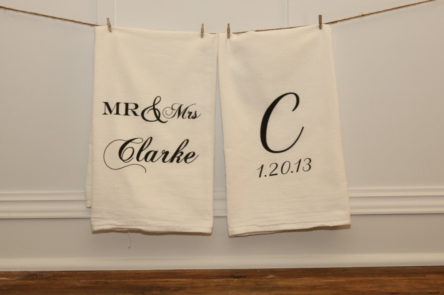 Custom Tea Towel Set - Linen and Ivory