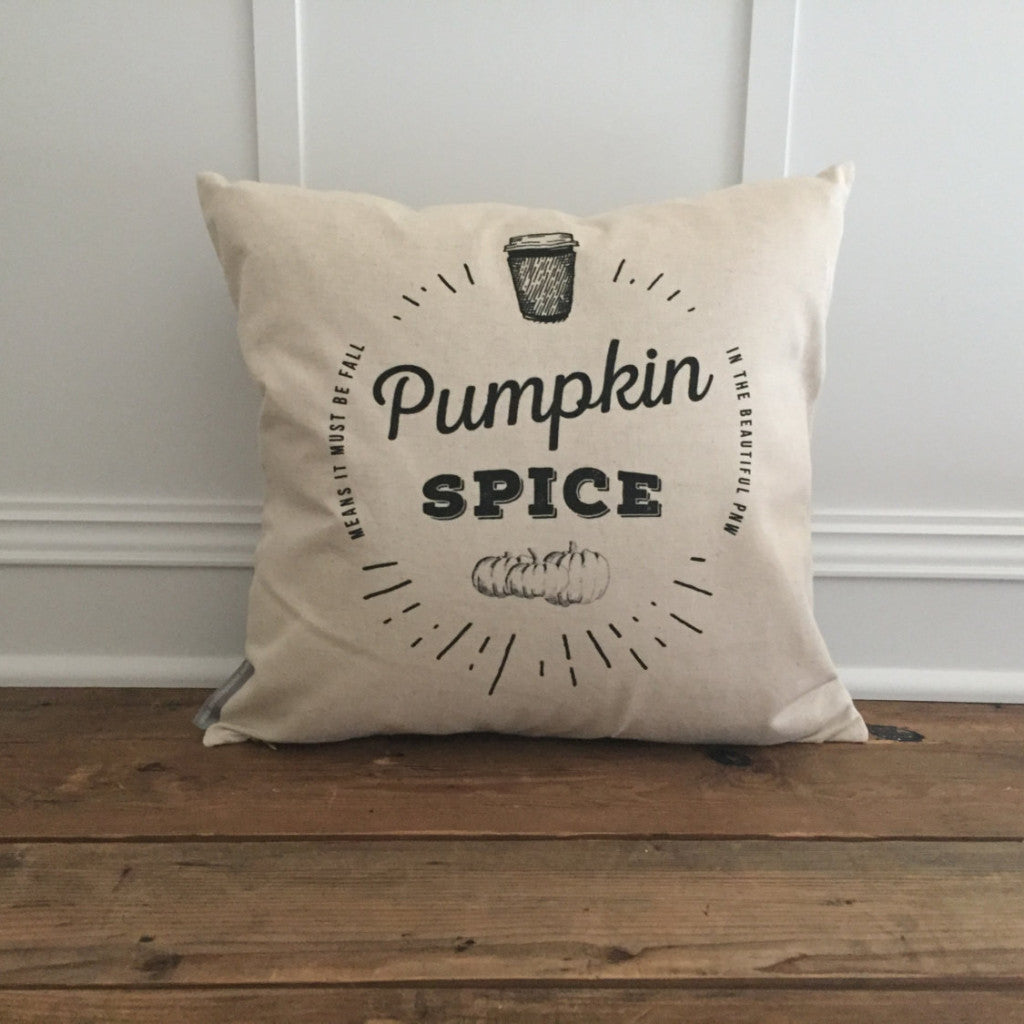 Pumpkin Spice Pillow Cover - Linen and Ivory