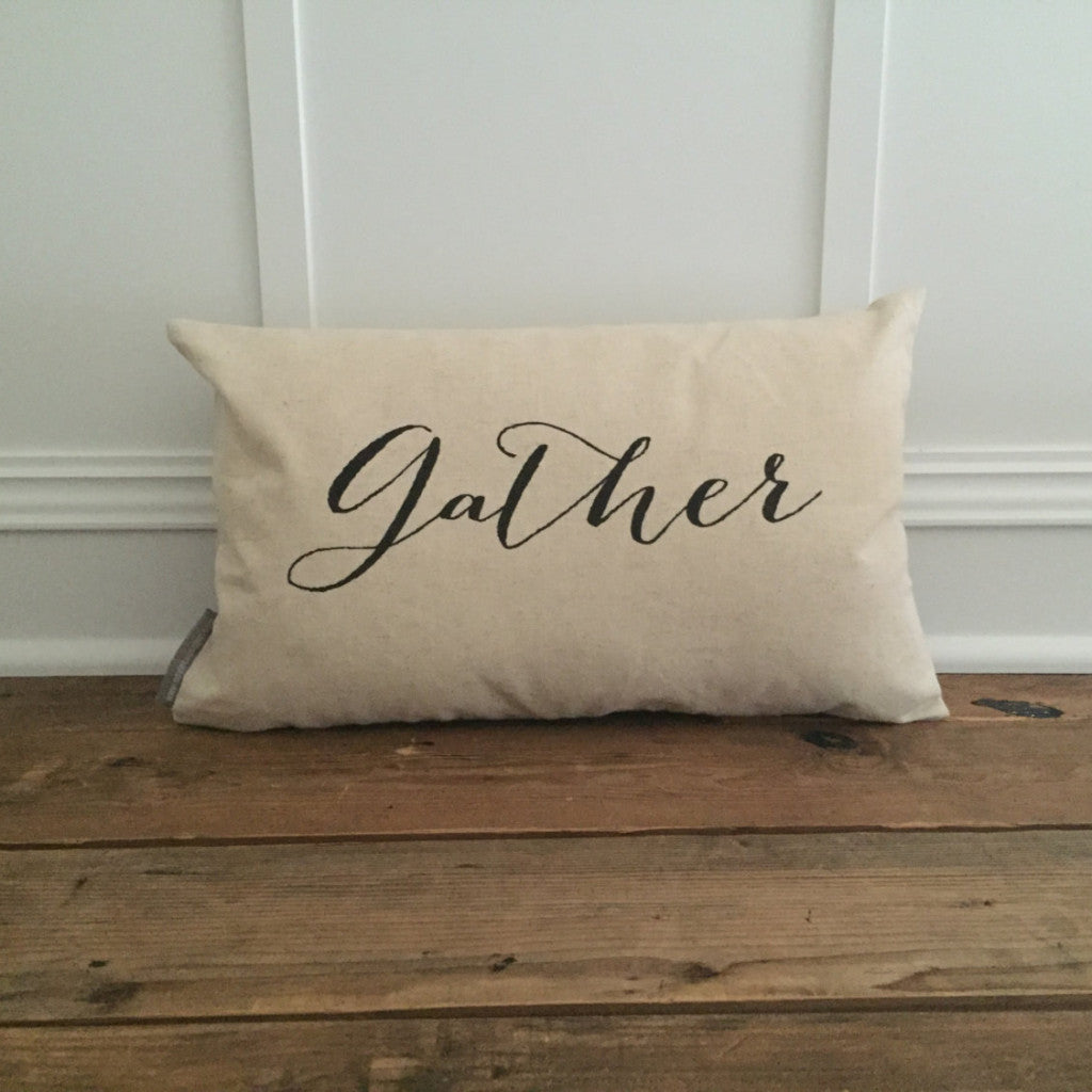Gather Pillow Cover - Linen and Ivory