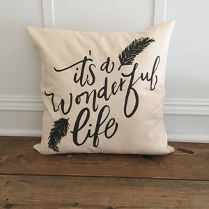 It's a Wonderful Life Pillow Cover - Linen and Ivory