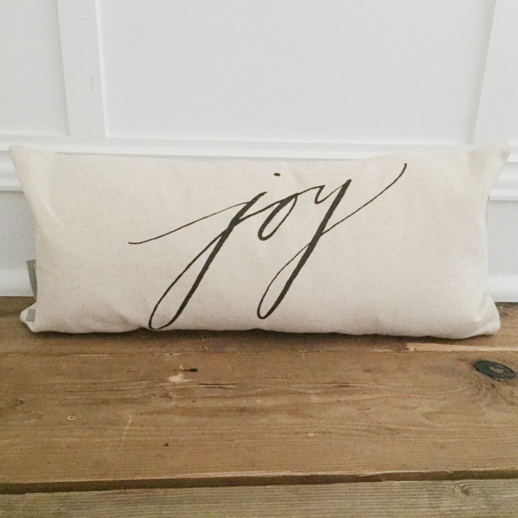 Joy Pillow Cover - Linen and Ivory