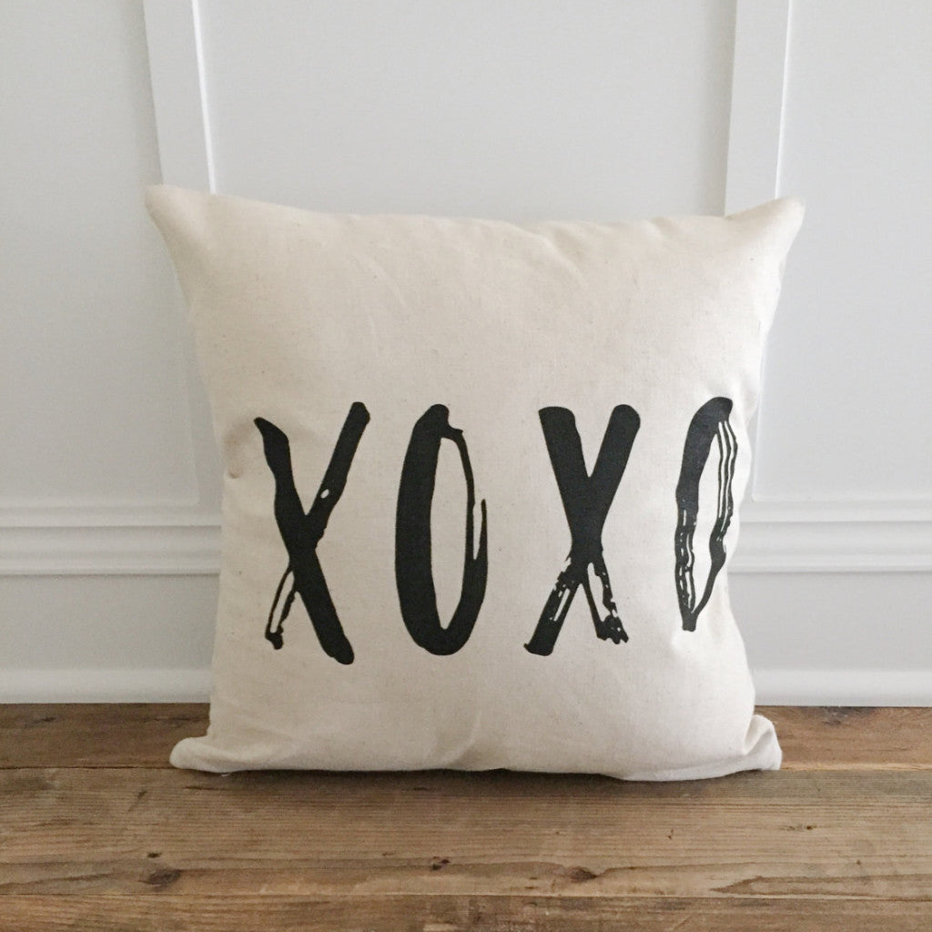 XOXO Pillow Cover - Linen and Ivory