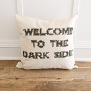 Vintage Welcome To The Dark Side Pillow Cover - Linen and Ivory